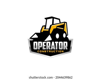 Creative skidsteer illustration for logo template.
