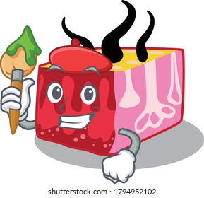 A creative skin artist mascot design style paint with a brush