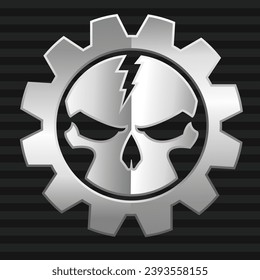 Creative skull gear icon logo design vector image