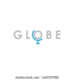 Creative Sky Blue Globe Icon and Logo Design, Vector
