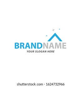 Creative Sky Blue and Gray Rooftop Logo Vector