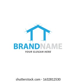 Creative Sky Blue Home Logo Design, Vector