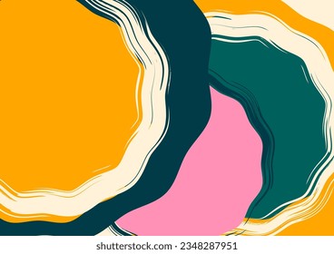 Kreative, sich überlappende Formen. Verkaufsangebot. Moderne Kunst für Cover, Poster, Internet, Seite, Social, Media, Ankündigung, Grußkartenhintergrund Vektorgrafik