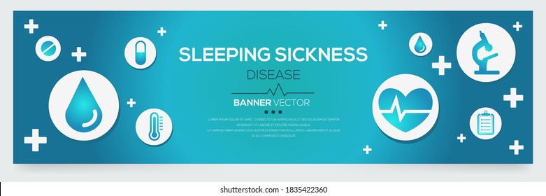 Enfermedad creativa (Sleeping SMalestar) Palabra con íconos ,Ilustración vectorial.	