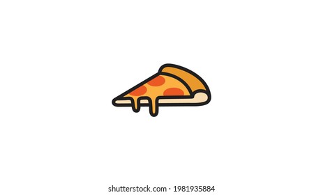 Creative Slice of Pizza Piece cheese  Dripping Logo Vector Design Symbol