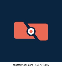 Plantilla de logotipo de fotografía mínima de cámara en rodaje creativo
