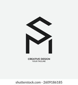 Creative SM or MS logo design
