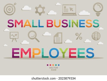 Creative (small business employees) Banner Word with Icon ,Vector illustration.