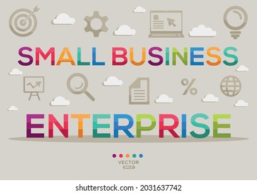 Creative (small business enterprise) Banner Word with Icons, Vector illustration.
