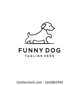 Creative small Dog animal sign Logo design Template. Vector