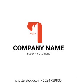 Creative small q letter logo with red fire elements for a bold and modern brand identity

