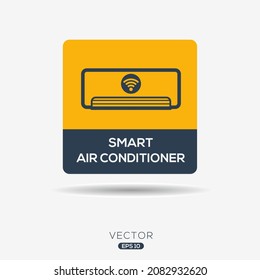 Creative (Smart Air Conditioner) Icon ,Vector sign.