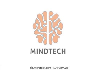 Creative Smart Blue Pinky Brain Technology  Logo Design Illustration