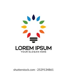 creative Smart bulb lamp logo symbol design.