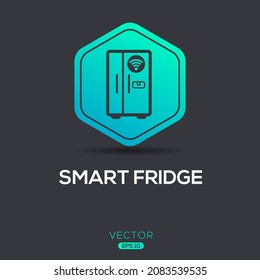 Creative (Smart Fridge) Icon ,Vector Sign.