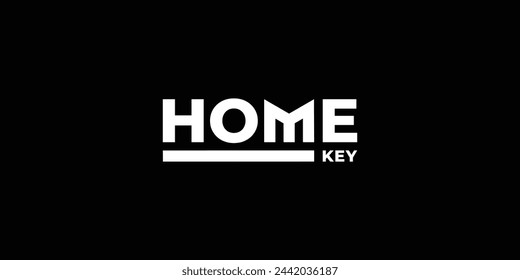 Creative Smart Home Key Wordmark Logo. Abstract Letter M as a Key with Minimalist Style. Buy and Sell Home Logo Icon Symbol Vector Design Inspiration.