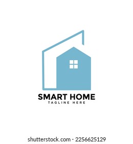 creative smart home logo detailing on clean background
