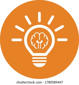 Creative, Smart Ideas Icon / orange color