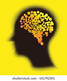 Creative, smart, imaginative brain. Colorful design vector idea.