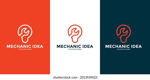 creative and smart mechanic logo design vector for your business workshop etc