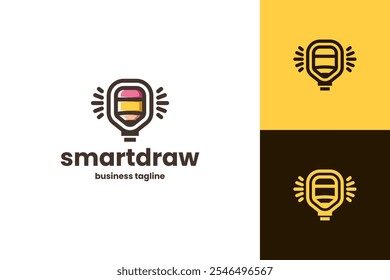 criativo inteligente lápis logotipo vetor