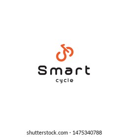 Creative smart S letter forming bike or bicycle logo design vector icon illustration inspiration