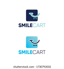 Creative Smiling Cart Application Logo