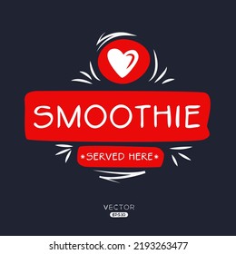 Creative (Smoothie) drink, Smoothie sticker, vector illustration.