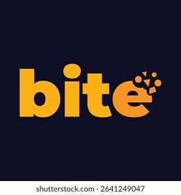 Creative Snack Logo –  Bite concept Lettering Vector Illustration