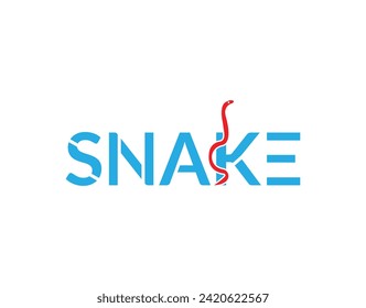 Creative Snake nagative space creative  text logo.