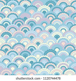 Creative snake skin scales squama background, vector seamless fabric pattern, tiled textile print. Vintage chinese squama scales seamless arc tiles surface. Iguana skin pattern.