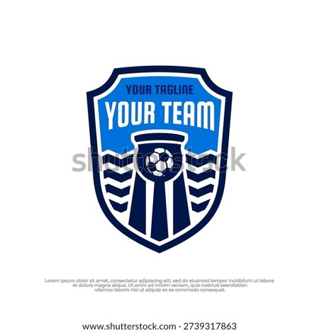 Creative soccer emblem combining forge and fire symbolism for strong team identity.