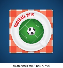 Creative Soccer / Football Background. Vector Illustration In Russia Color. Stadium In Cup
