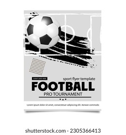 Creative soccer football tournament brochure template. Football or soccer ball on modern background. Football cover design template