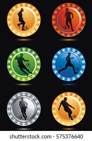 Creative Soccer Vector Design. Abstract Web buttons. Beautiful illustration. A football icons and sport templates