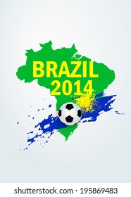 Creative Soccer Vector Design / Soccer ball Poster / Soccer ball banner, postcard,, Brochure (simple Brazil map design) 