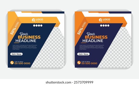 Creative social ads template, Digital business marketing banner, Modern style creative layout, digital marketing social media post or web banner.
