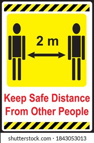 Creative social distancing - keep your distance 2m Banner. Keep Your Distance Warning Sign for web or print COVID 19 Vector illustration.