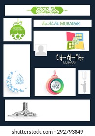 Creative social media ads, headers, banners or post for muslim community festival, Eid Mubarak celebration.