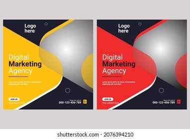 banner creativo de medios sociales tamplete