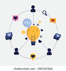 creative social media chat share