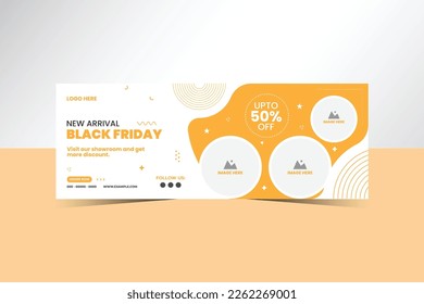 Creative social Media Cover Design Business Company Web Banner Corporate cover design with photos circle element Vector Template