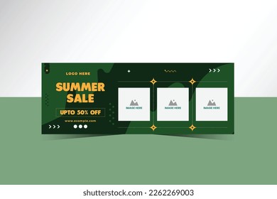 Creative social Media Cover Design Business Company Web Banner Corporate cover design with photos circle element Vector Template