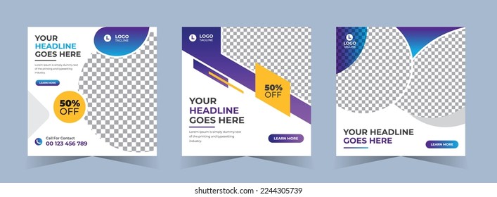 Creative social media digital marketing web banner design
