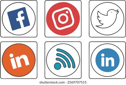  Creative Social Media Logos Vector Illustration Collection