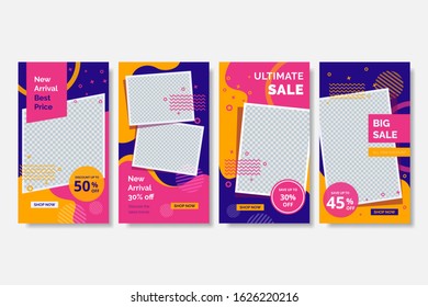 creative social media post design template. hipster banner sale design template