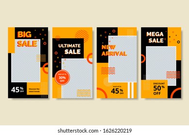 creative social media post design template. hipster banner sale design template