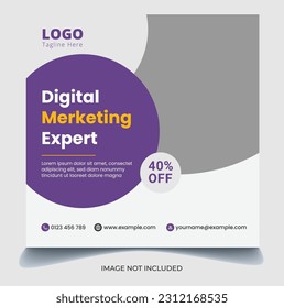 Creative Social Media Post Design Template for Digital Marketing and Branding