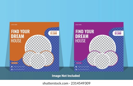 Plantilla creativa de diseño de publicaciones en medios sociales.