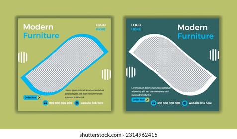 Creative social media post design for furniture sale and  product promotion post template Design